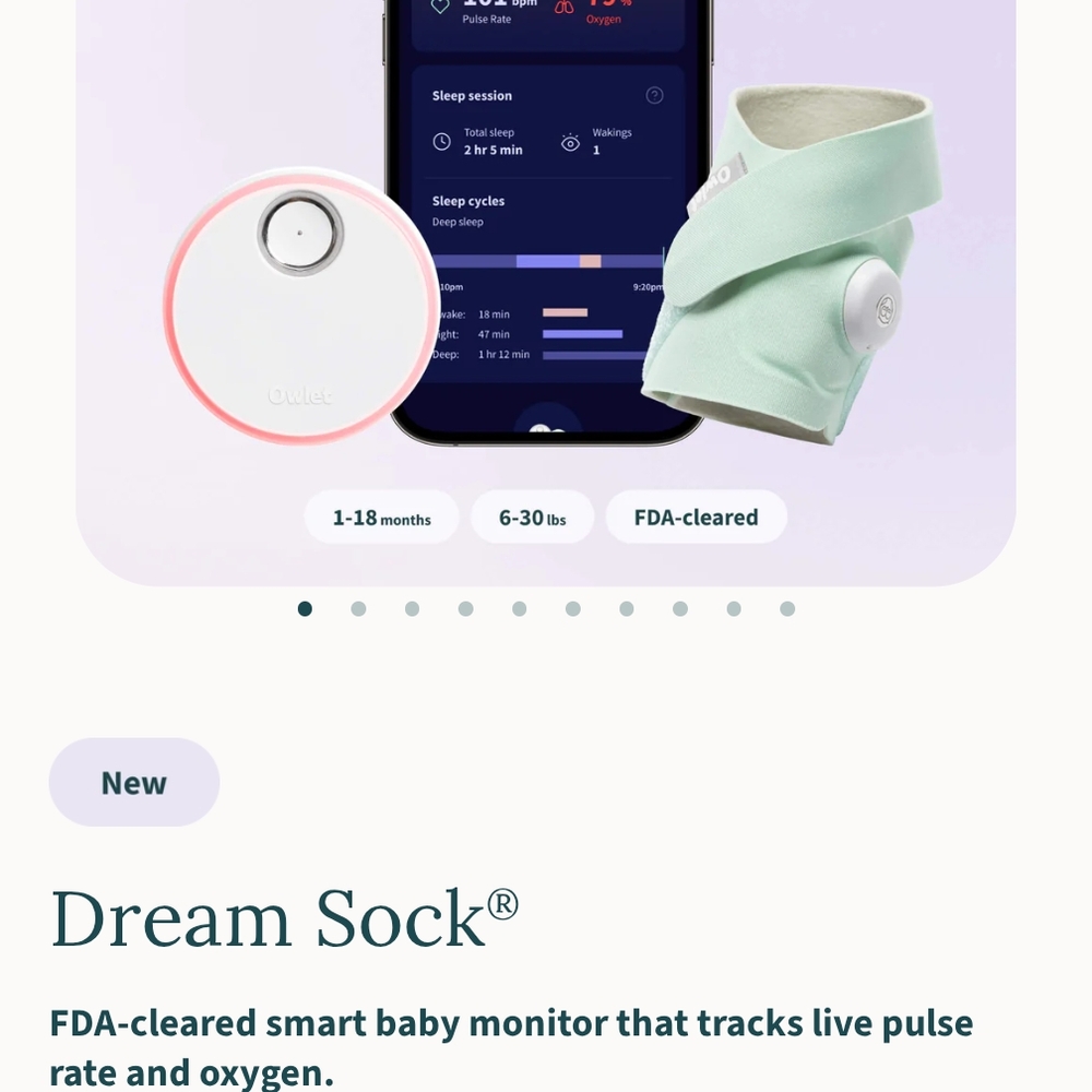 Dream Sock Baby Monitor - Mint